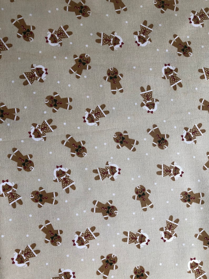 One or More yards of Cotton Quilting Fabric Quilting /& Crafting Supplies Christmas Sewing Gingerbread Boys and Girls