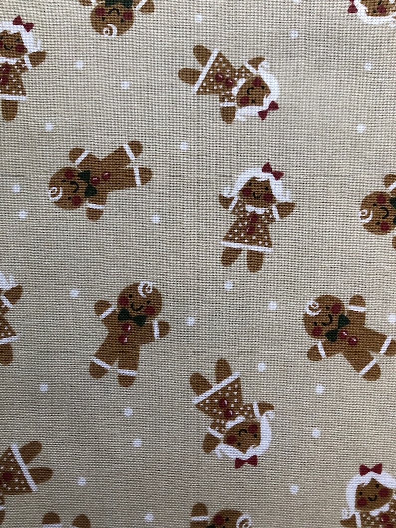 One or More yards of Cotton Quilting Fabric Quilting /& Crafting Supplies Christmas Sewing Gingerbread Boys and Girls