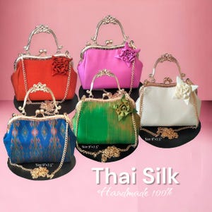 Authentische thailändische Seide, weich strukturierte Tasche: Handgewebt von thailändischen Handwerkern, perfekt als durchdachtes Geschenk oder für den persönlichen Gebrauch, handgewebt