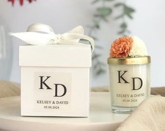 Elegante Hochzeitskerze Gastgeschenke, Rose Sojawachs Kerze