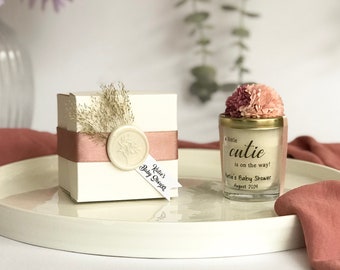 Custom Mini Soy Candle Favors, Baby Shower Birthday, Floral Decor