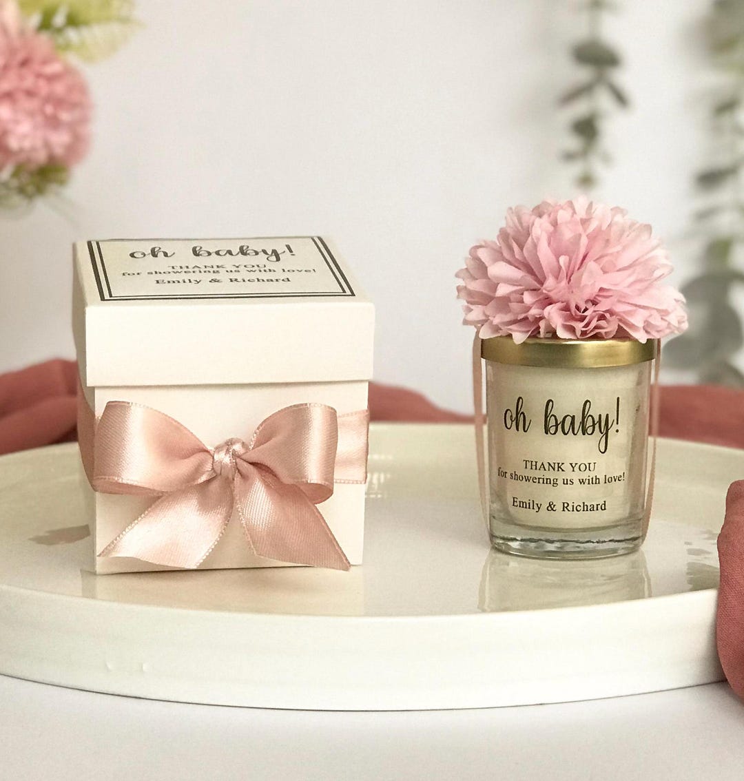 Personalized Baby Shower Candle Favors: Rustic Soy Wax Keepsakes - Etsy