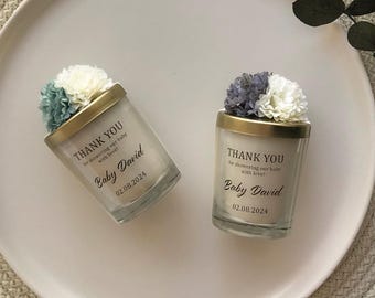 Personalized Baby Shower Candle Favors, Mini Soy Wax Candles