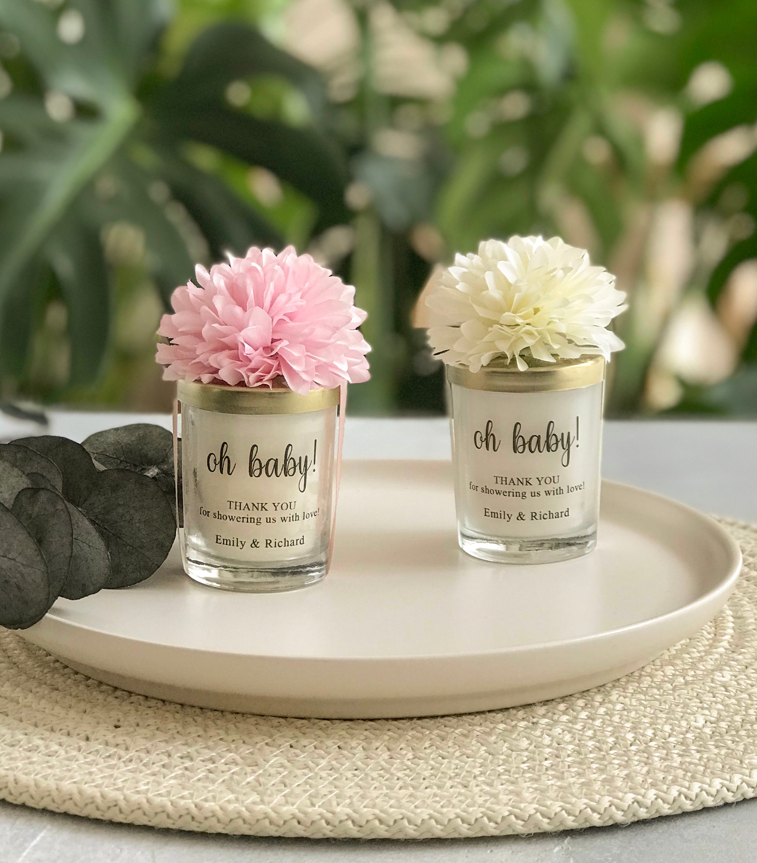 Personalized Baby Shower Candle Favors: Rustic Soy Wax Keepsakes - Etsy