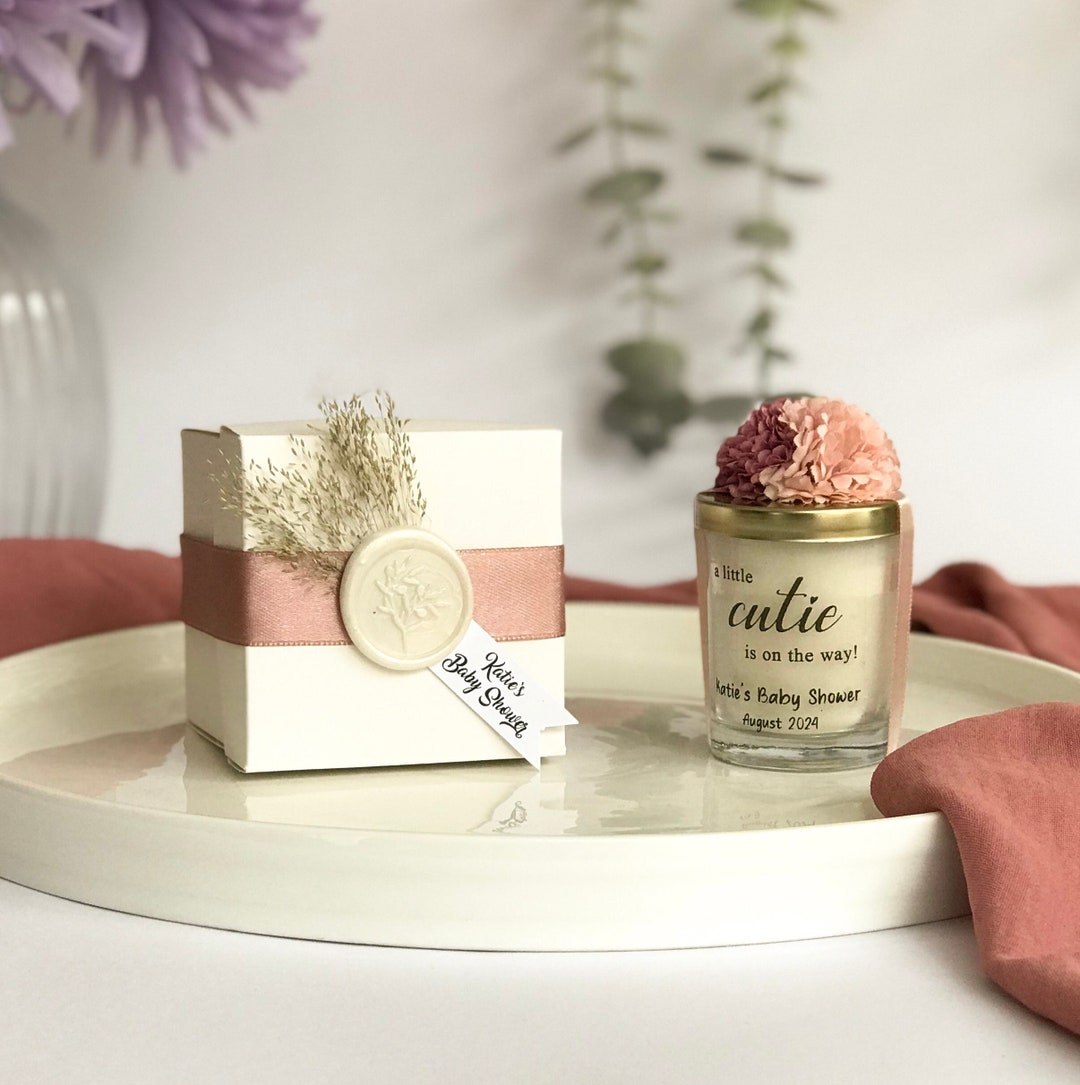 Custom Mini Soy Candle Favors, Baby Shower Birthday, Floral Decor - Etsy