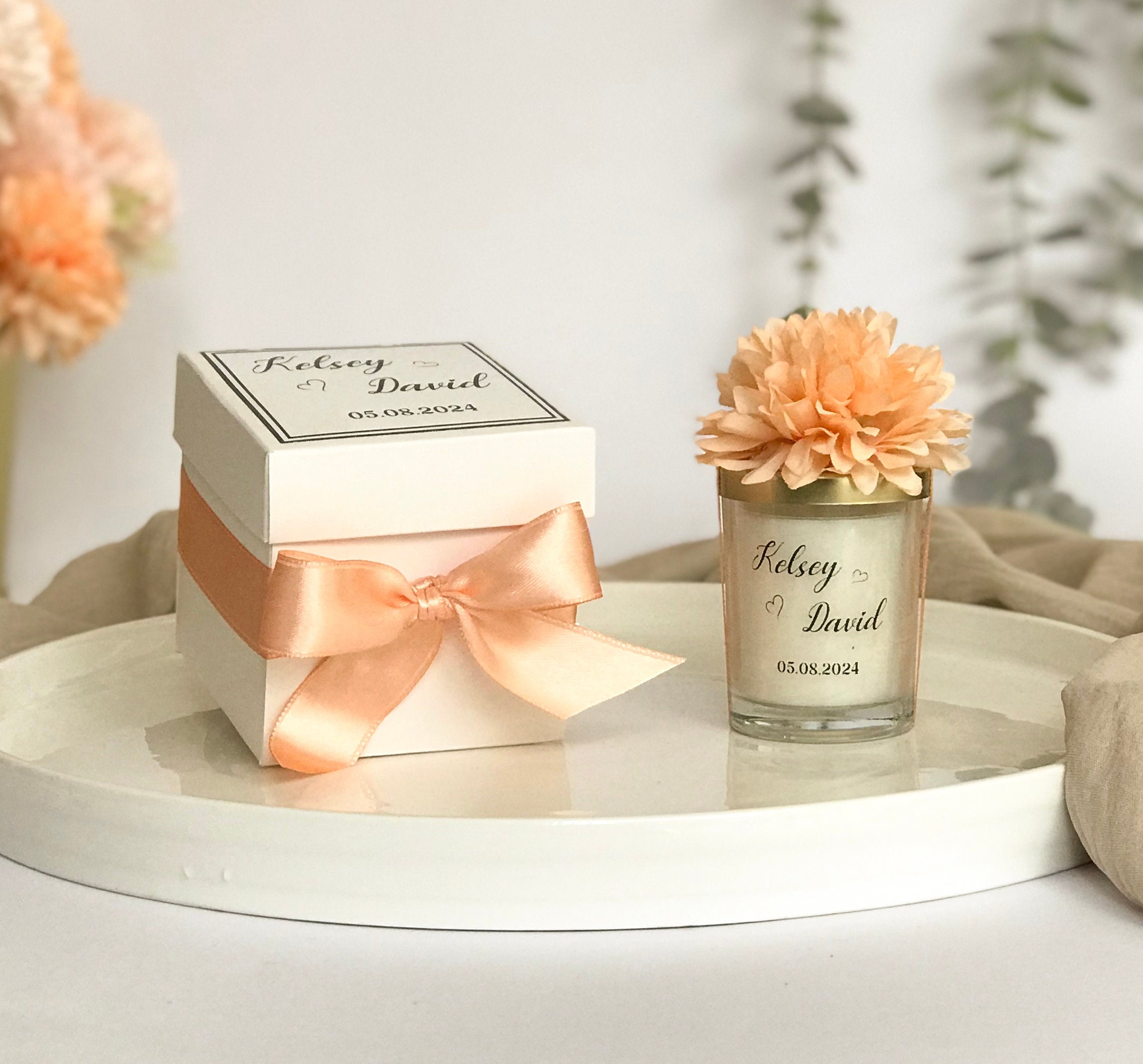 Personalized Wedding Favor Candles: Vanilla Scented Soy Wax With ...
