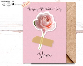 PRINTABLE Mother's Day Card for Wife,Mother's Day Card,Greeting Card for Wife,Card for her,Dad Gift for Wife,Card for Wife,BlankCardfor Wife