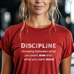 Discipline - Motivational Short Sleeved Tee, Gift for Her, Gift for Him, Teacher Gift, Workout Gym shirt, Fitness Shirt