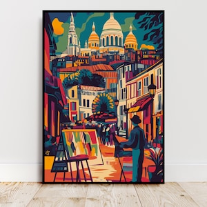 Parisian Dreams - Montmartre Street Scene with Sacré-Cœur