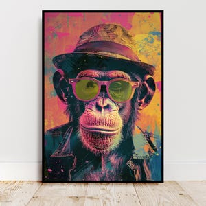 Affe mit Sonnenbrille Pop Art Poster