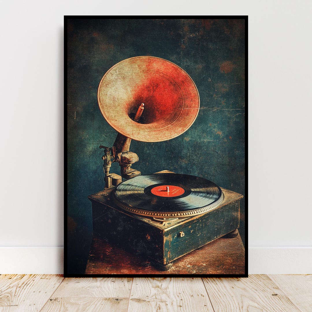 Vintage Gramophone Poster - Etsy
