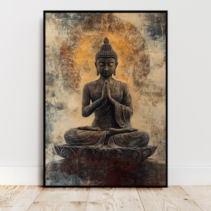 Serene Buddha Meditation Art Poster