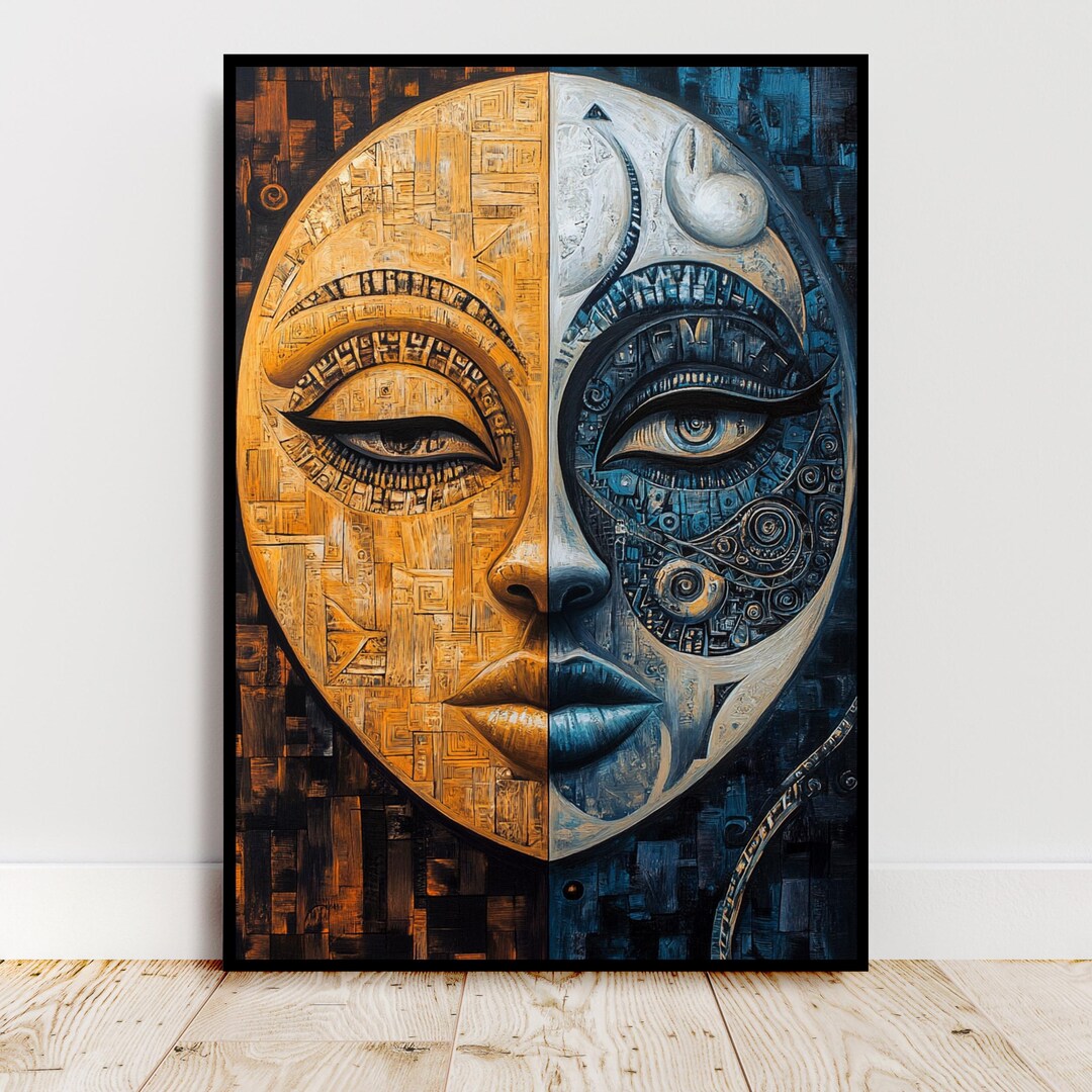 Surreal Dual Face Art Poster - Etsy