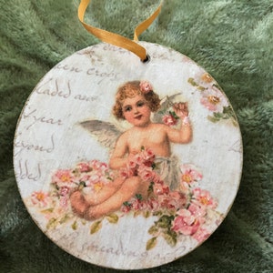 Handmade Angel/Cherub/Ornament/Christmas/Decoupage
