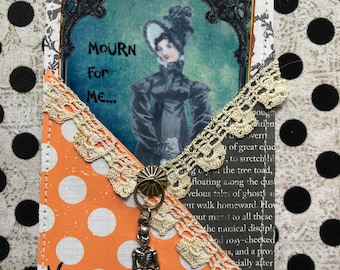 Halloween Pocket/Sewn/Halloween Journals/Halloween Scrapbooking/Halloween Decor/Handmade/Lots of Details