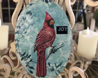 Set of Three Adorable Bird Christmas Ornaments/Handmade