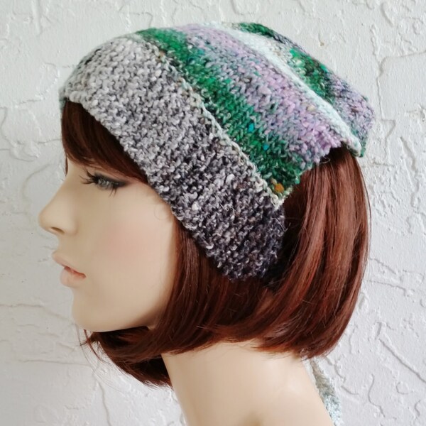 hand knit bandana kerchief  ~ gypsy spirit rib knit ~  8 koromo