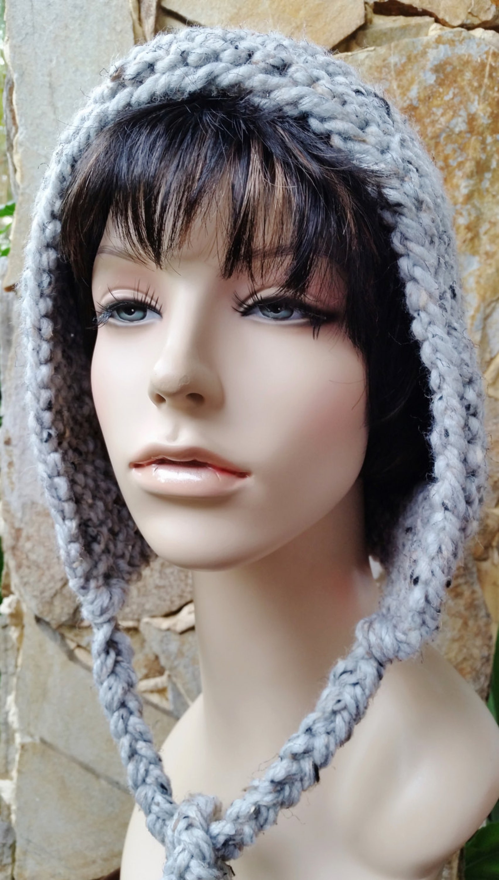 Hand knit hood hat womens hood hat womens accessories hood hat Etsy