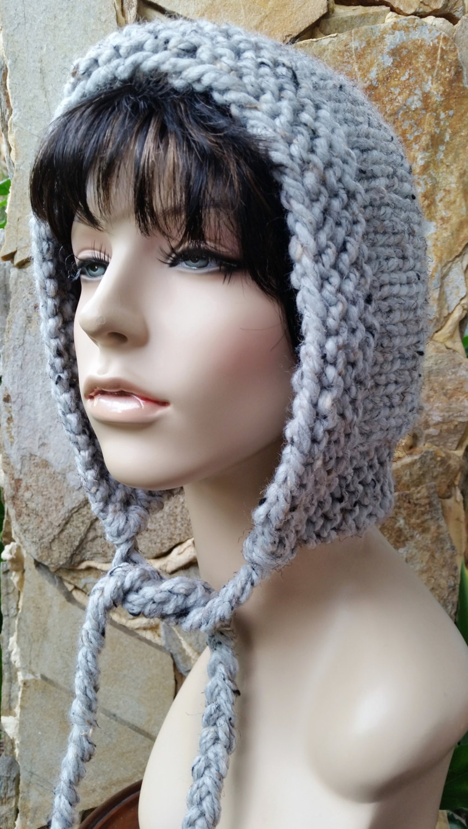 Hand knit hood hat womens hood hat womens accessories hood hat Etsy