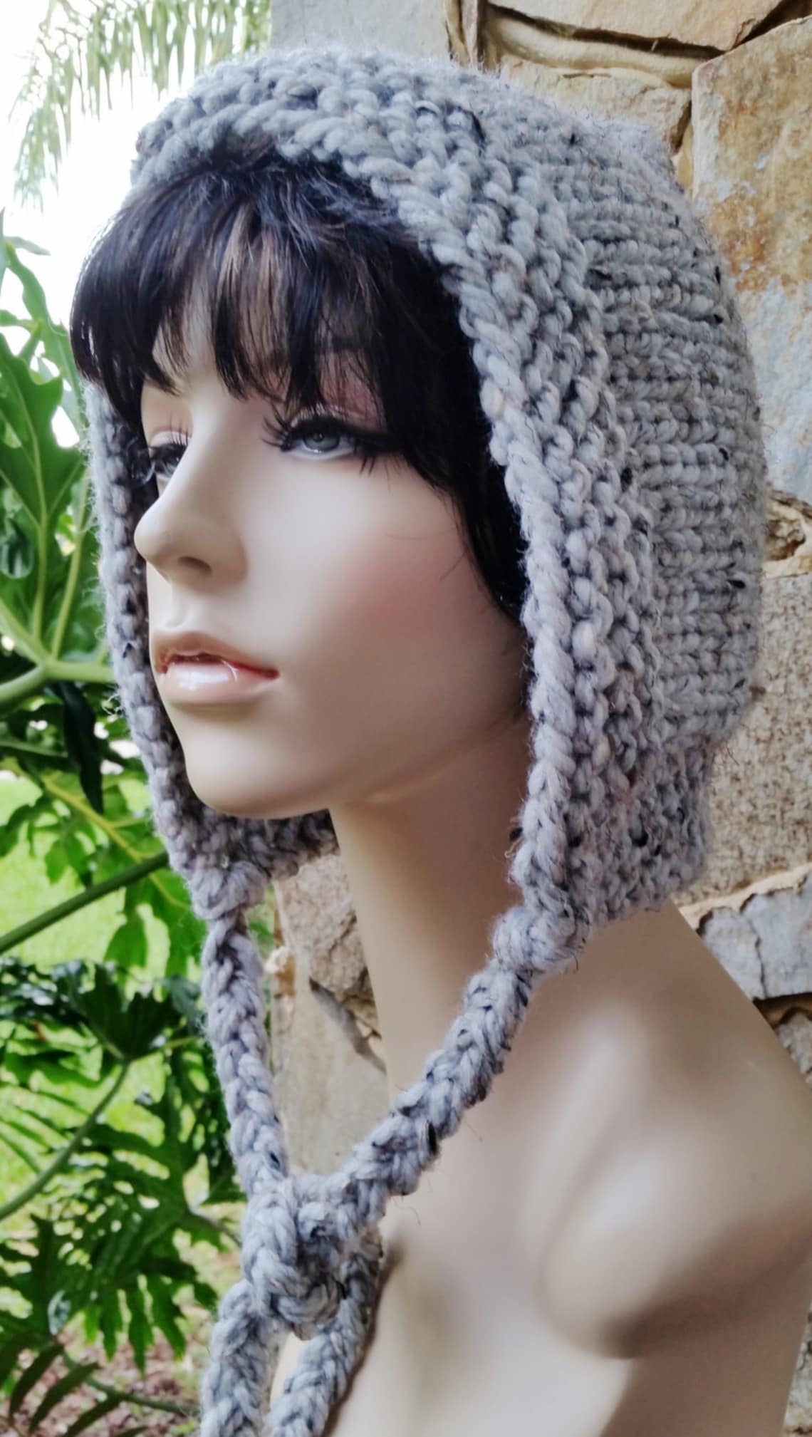 Hand knit hood hat womens hood hat womens accessories hood hat Etsy