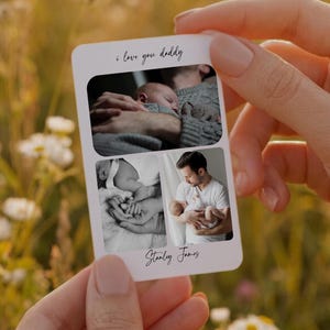 Personalised Photo Wallet Card Dad Gift from Baby, I Love Daddy Metal Insert Keepsake