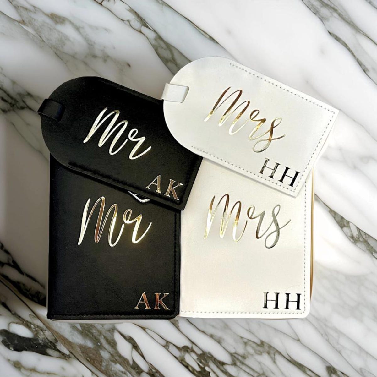 Personalized Passport Cover & Luggage Tags, Mr and Mrs Travel Set - Etsy