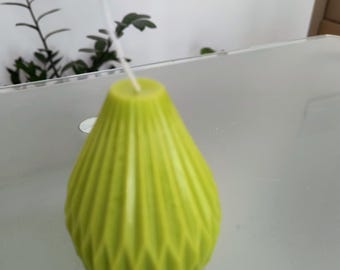 Scented Green Geometric Sage Candle - Natural Handmade Wax - Minimalist Home Decor Zen Gift