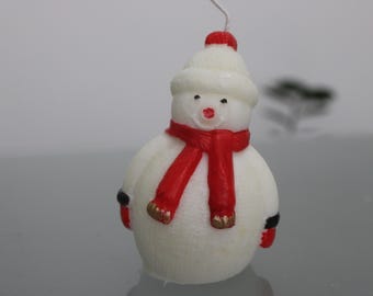 Handmade Snowman Candle with Mandarin and Palosanto, Scented Christmas Gift, Holiday Candle