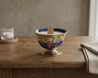 Artisan Soy Wax Candle - Limited Edition, Handcrafted Glass, Gold Finish, Oriental Spice Scent