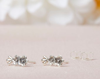 Flower Stud Earrings, Simple Silver Post Earrings, Silver Flower Studs, Ready to Ship, Minimal Jewelry, Flower Studs, Flower Posts