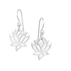 Sterling Silver Lotus Flower Earrings