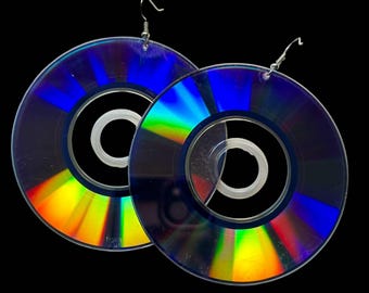 Mini CD Earrings: Retro Music Statement Jewelry