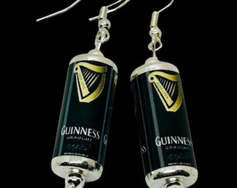 Pendientes de lata de cerveza negra irlandesa (miniatura, bebida, Irlanda, hecho a mano, pub, pinta)