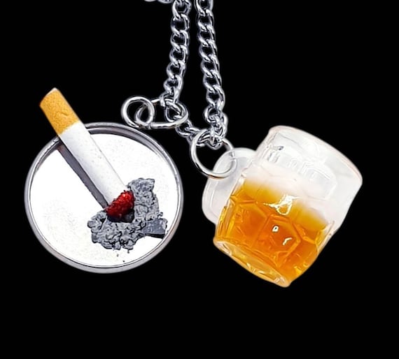Buy Miniature Beer & Cigarette Pendant Necklace – Novelty Charm Jewelry  Online in India