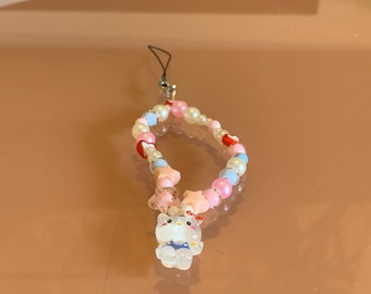 Clear, Kawaii hello kitty phone charm