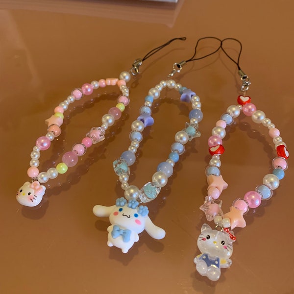 Three pack of kawaii phone charms