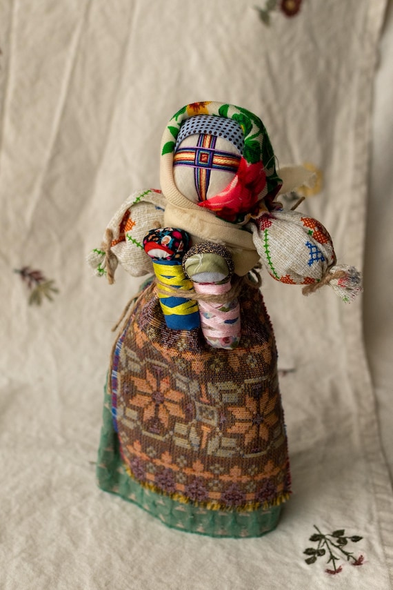 Ukrainian Authors Motanka "Mother & Children" Handmade Doll 28 cm (11.02 in)