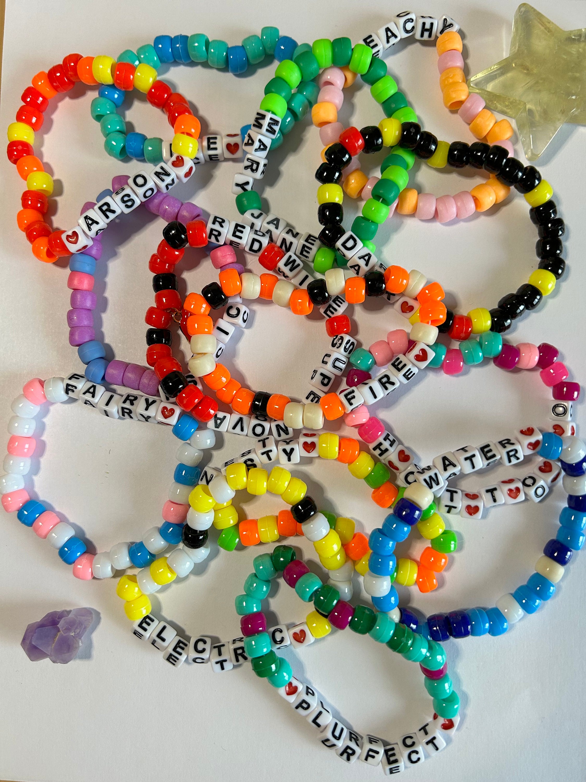 Random Kandi Beaded Single Strand Bracelets. Mystery Grab-bag of ...