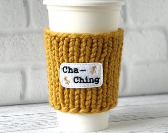 Cha Ching Coffee Cozy, Etsy Sellers Gift, Etsy Business Gift, Gift for Etsy Shop Owner