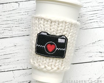 Camera Coffee Cozy, Photographer Gift, Stocking Stuffer