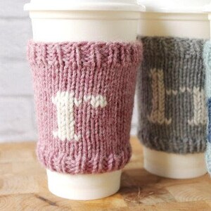 Coffee Cozy, Knit Cup Cozy, Beverage Cozy, Reusable Coffee Sleeve, Stocking Stuffers, Personalized Gift Bild 3