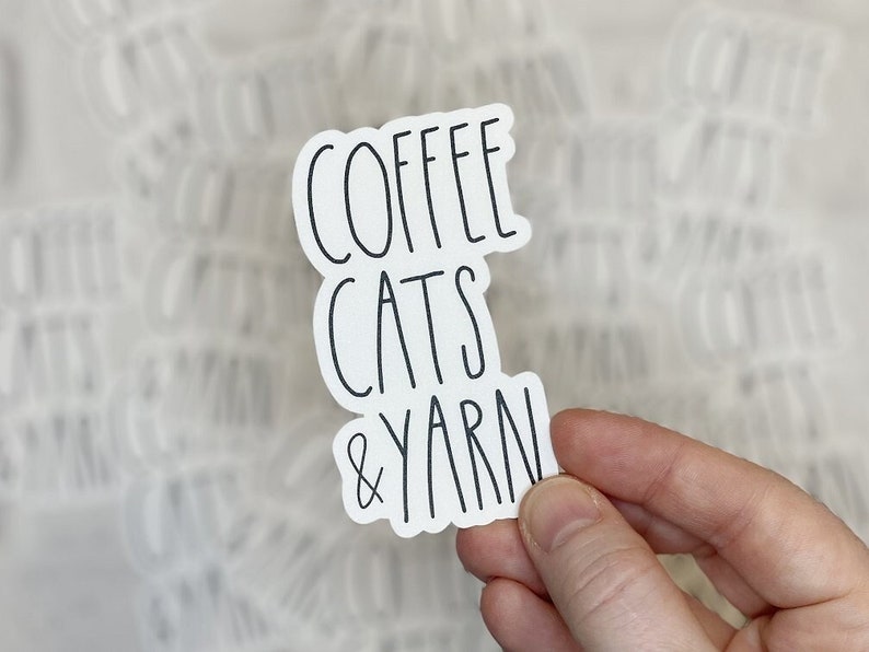 Coffee Cats and Yarn sticker