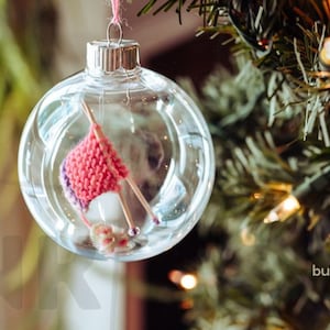 Pink Knitting Ornament