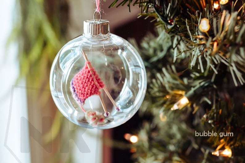 Pink Knitting Ornament