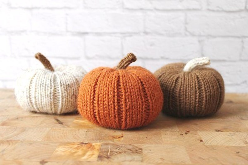 Fall Pumpkins, Pumpkin Decor, Knit Fall Decor, Autumn Decor, Fall Table, Thanksgiving Decor, Fall Aesthetic, Cozy Aesthetic image 1