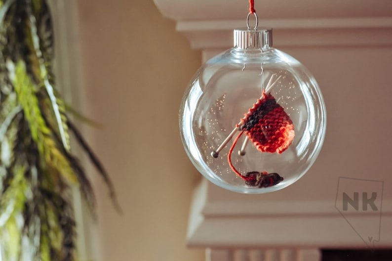 Red Knitting Ornament