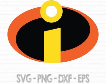 Logotipo increíble SVG / Archivos de corte para Cricut y Silhouette / Imágenes prediseñadas vectoriales digitales / Svg, Dxf, Eps, Png / Descarga instantánea de Los Increíbles