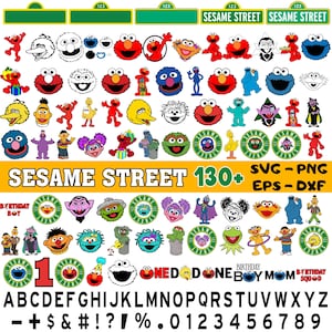 525+ Files, 130+ Unique Designes | Street Monsters Characters Layered SVG | Elmo Svg faces | Clipart Elmo and friends | Instant Download