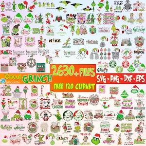 2630+ The Grinch Files | 650+ Unique Design | 120+ Free PNG Clipart, Grinch Christmas Svg Files, Cricut & Silhouette File | Instant Download