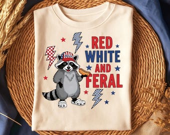 Red White And Feral Png | Funny Raccoon Hot Dog Png, Independence Day, Feral USA PNG, Merica png, america png | 4th Of July Digital Download